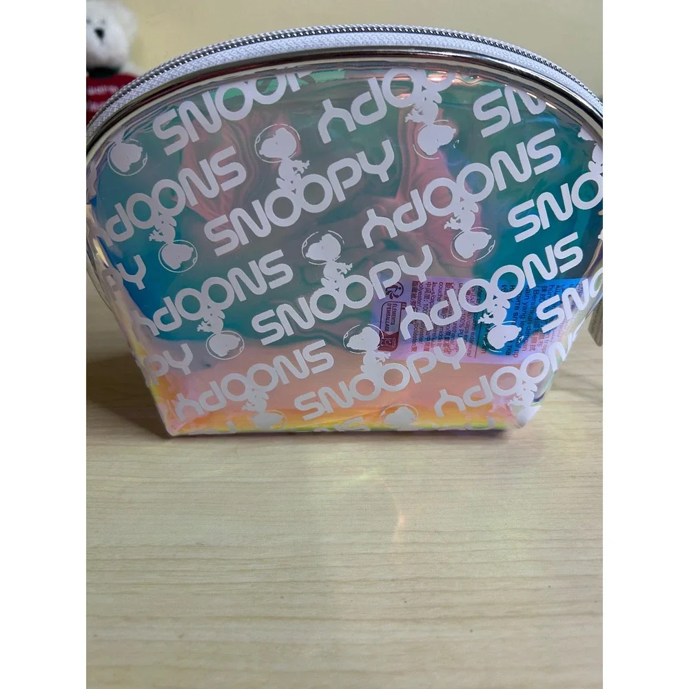Miniso Peanuts Snoopy‎ Holographic Iridescent Cosmetic Bag Astronaut Pouch New